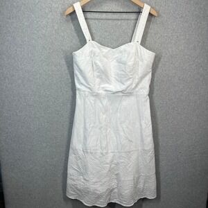 Vineyard Vines Kentucky Derby 145th Dress Womens 12 White‎ Seersucker EUC